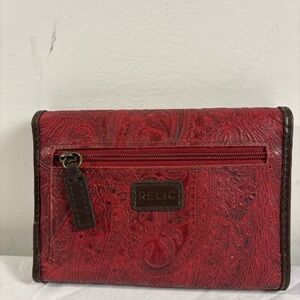 Relic Red and Brown Clutch with paisley design